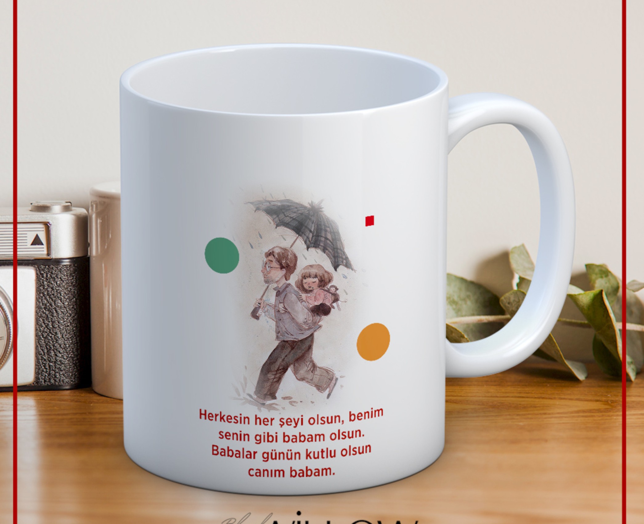 BABALAR GÜNÜ TEMALI İSİMLİ KİŞİYE ÖZEL SERAMİK KUPA BARDAK-39