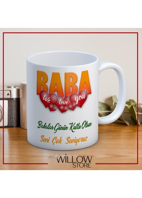 BABALAR GÜNÜ TEMALI İSİMLİ KİŞİYE ÖZEL SERAMİK KUPA BARDAK-7