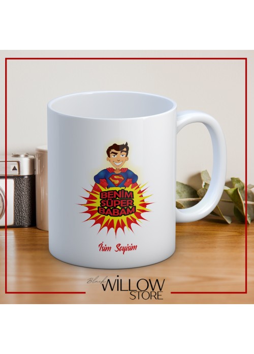 BABALAR GÜNÜ TEMALI İSİMLİ KİŞİYE ÖZEL SERAMİK KUPA BARDAK-22