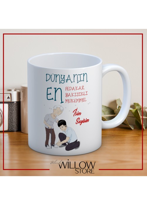 BABALAR GÜNÜ TEMALI İSİMLİ KİŞİYE ÖZEL SERAMİK KUPA BARDAK-17