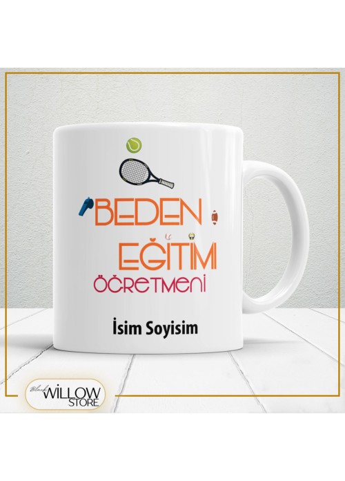 BEDEN EĞİTİMİ ÖĞRETMENİ TEMALI PORSELEN KUPA BARDAK,HEDİYELİK,YÜKSEK KALİTE,MESLEKLER TEMALI
